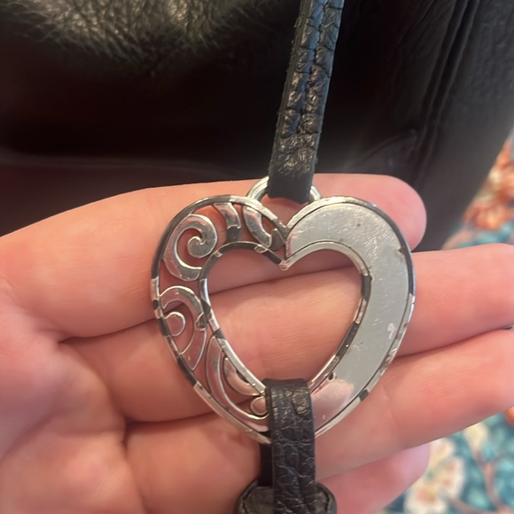 Brighton Barbados zip top  Black Leather Shoulder Bag - Picture 11 of 12